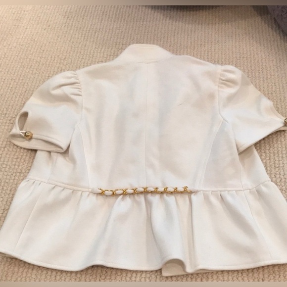 Y2K  Cropped Peplum Blazer w Gold
Buttons w Chain - Picture 4 of 5